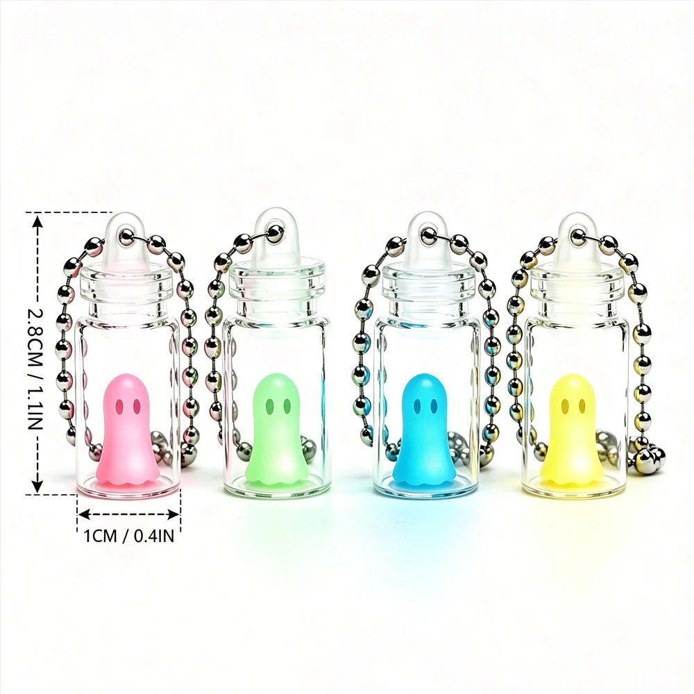 Glow Ghost Bottle Keychains (4 pcs)