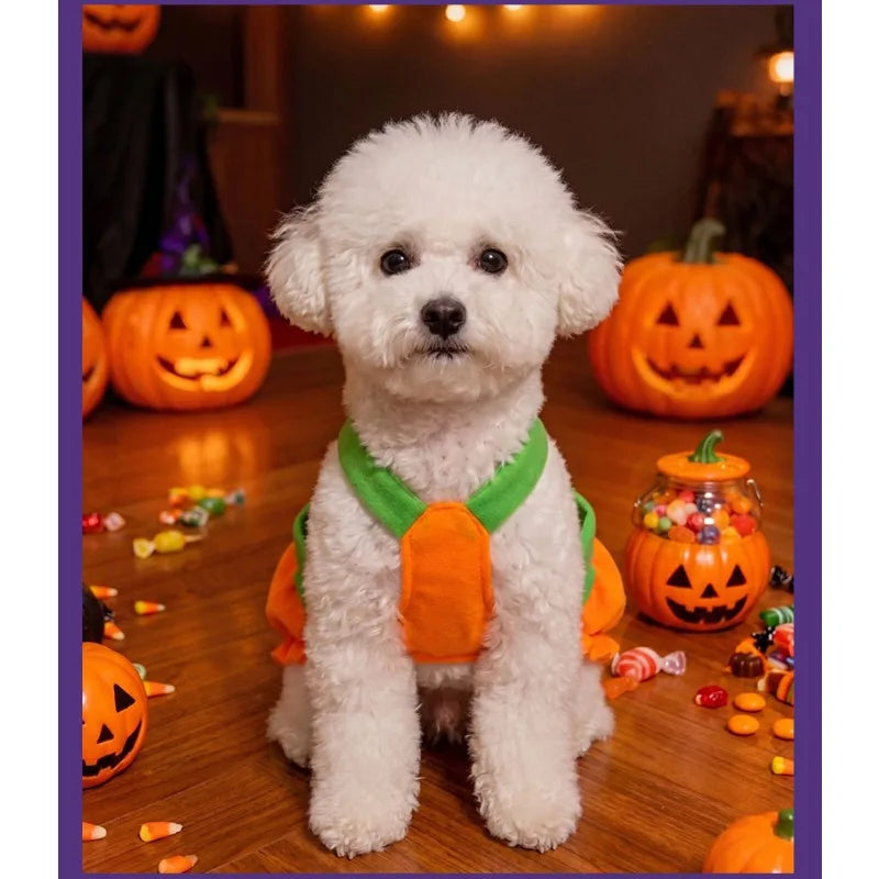 Pumpkin Overalls Pet Costume