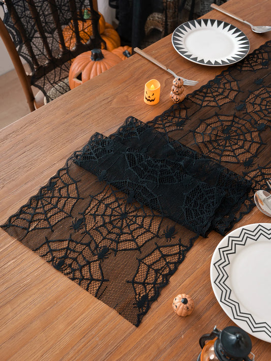 Black Widow Lace Table Runner
