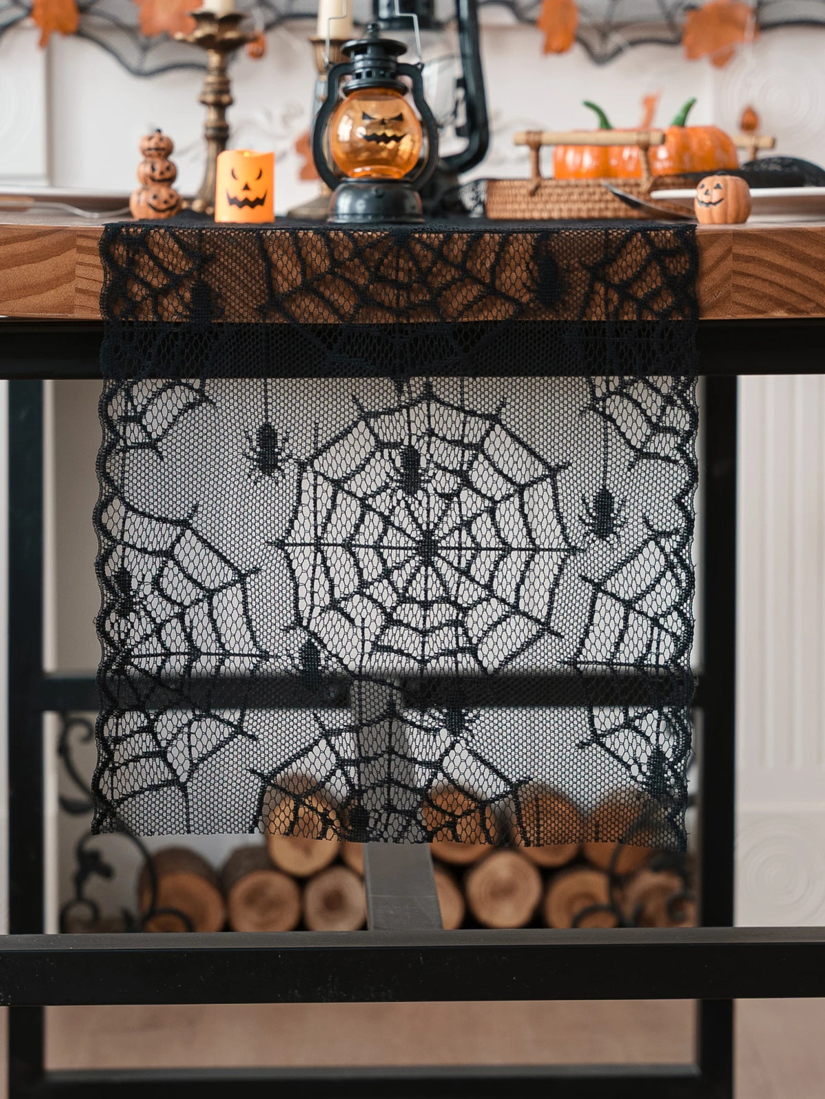 Black Widow Lace Table Runner