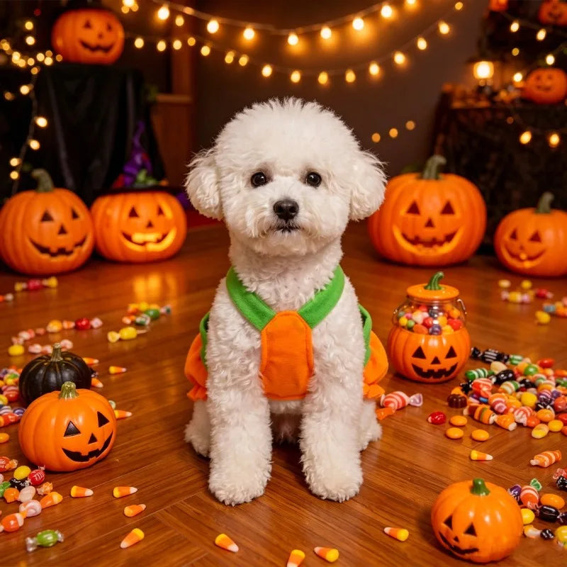 Pumpkin Overalls Pet Costume
