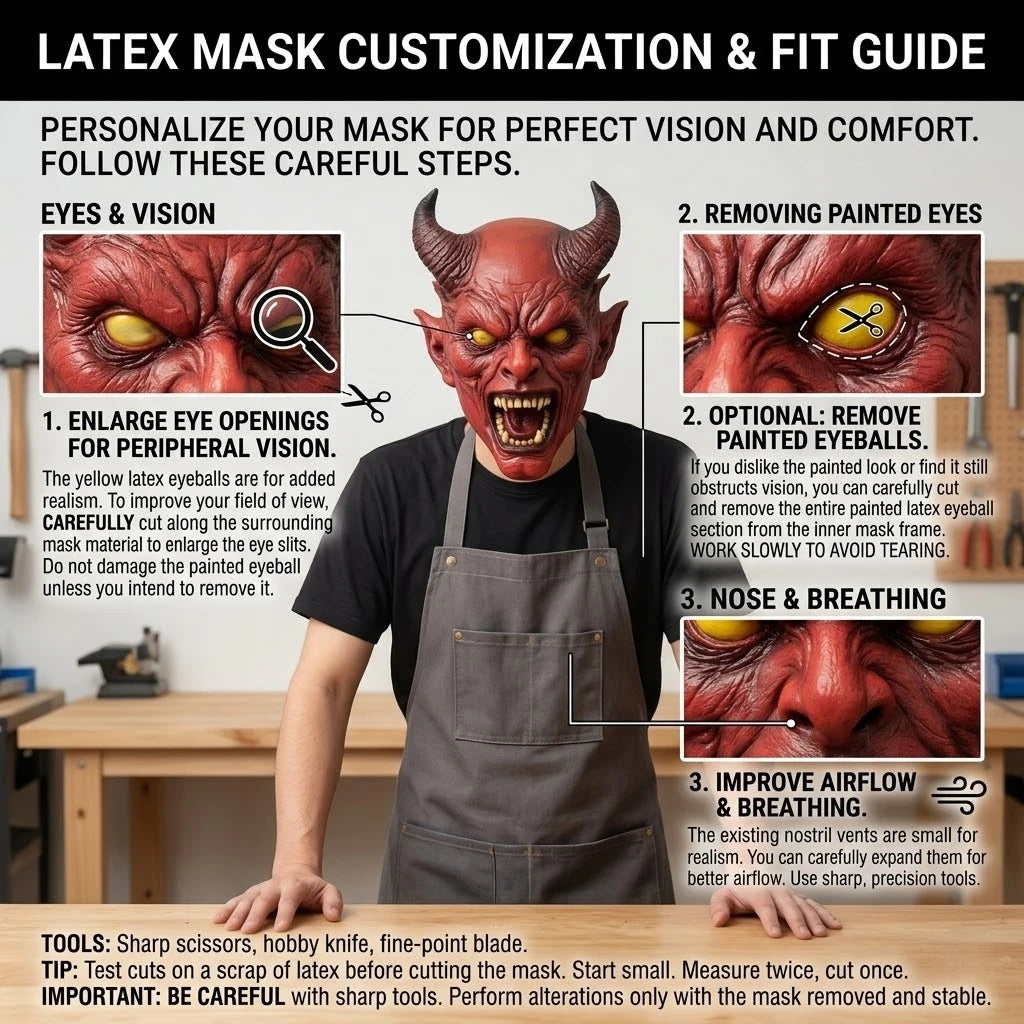 Horned Demon Latex Mask