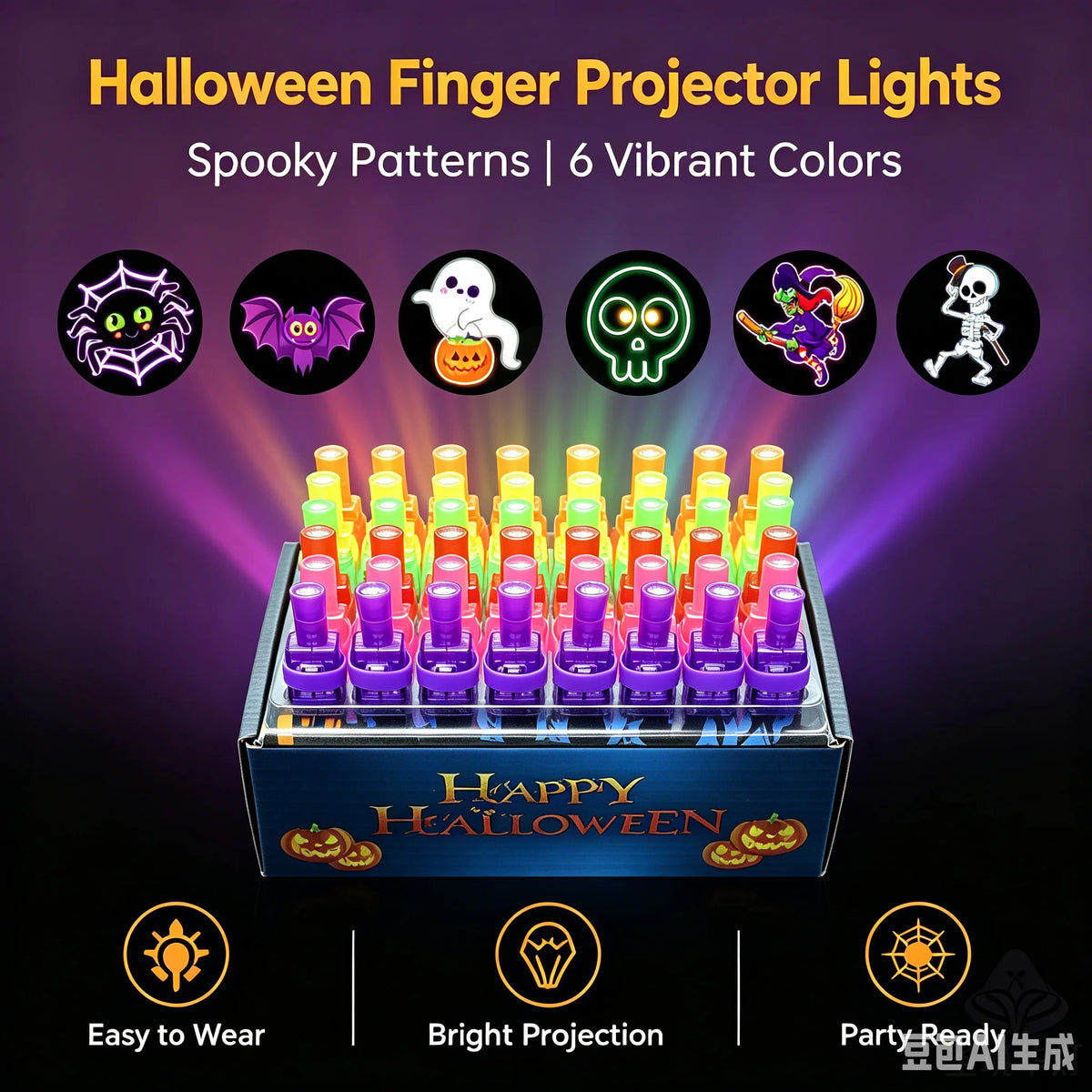 Ghost Glow Finger Lights (36 pcs)