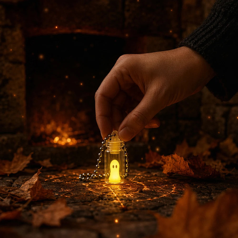 Glow Ghost Bottle Keychains (4 pcs)