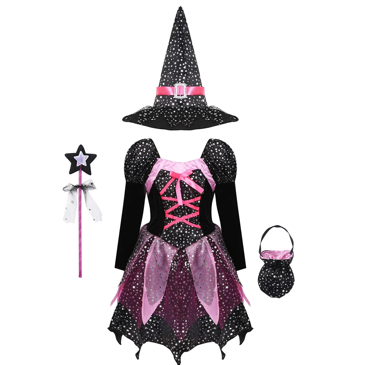 Little Witch & Bat Kids Costume Set