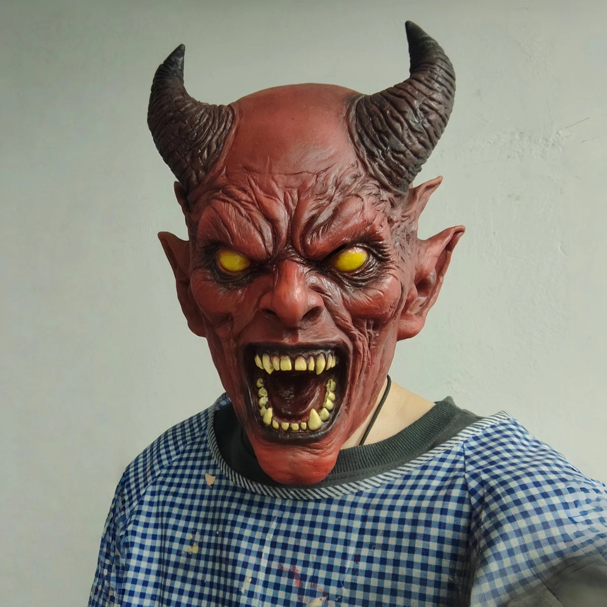 Horned Demon Latex Mask