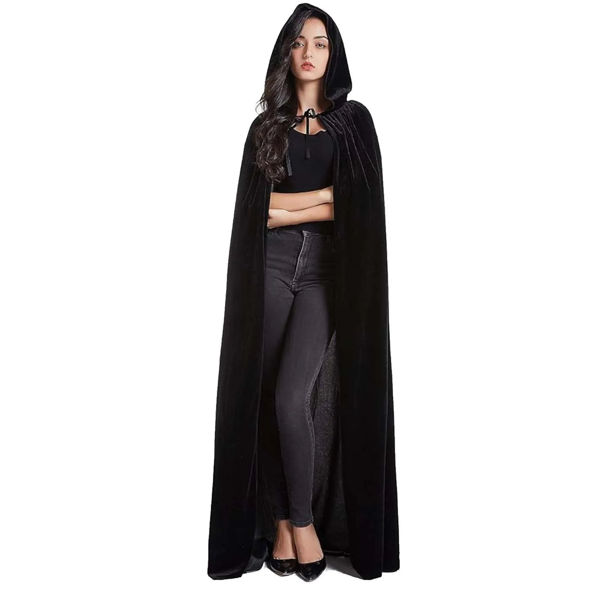 Midnight Velvet Hooded Cloak