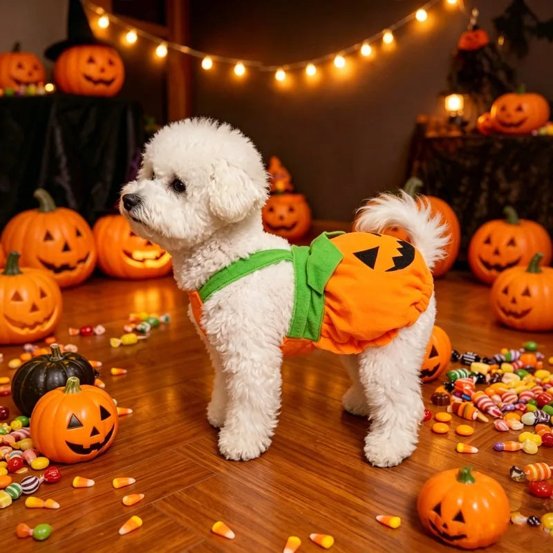 Pumpkin Overalls Pet Costume