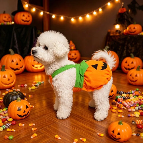 Pumpkin Overalls Pet Costume