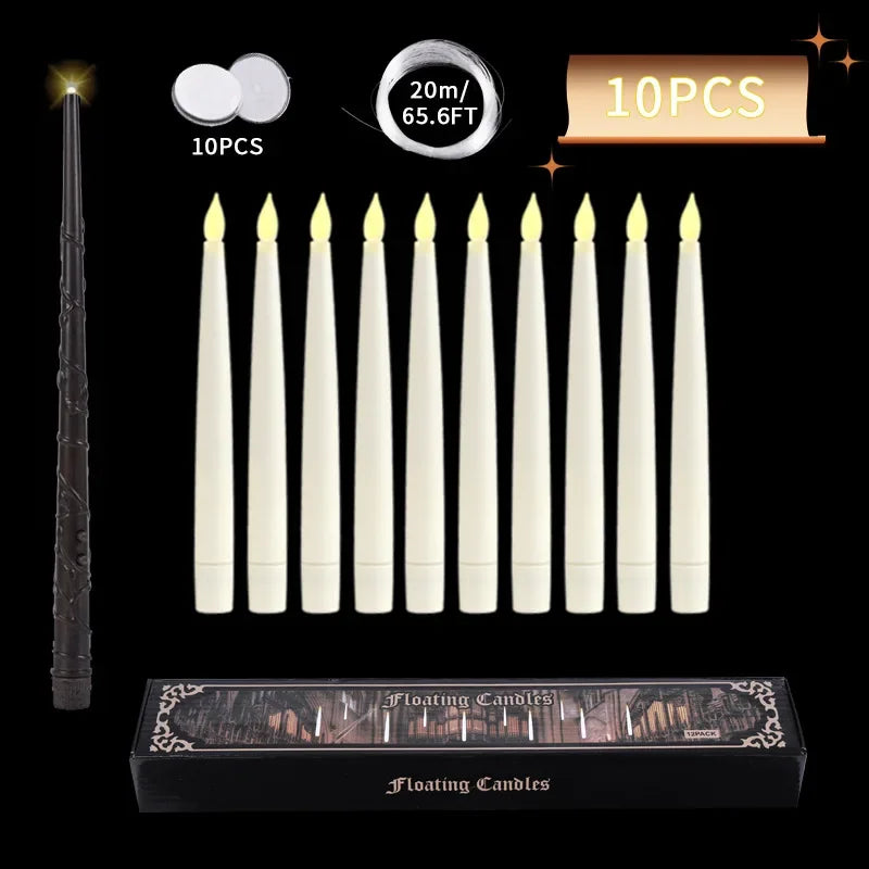 Enchanted Floating Candles (12 pcs + Wand)