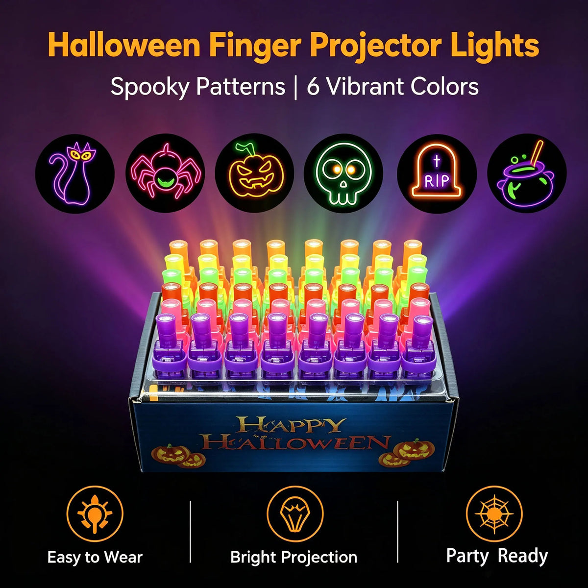 Ghost Glow Finger Lights (36 pcs)