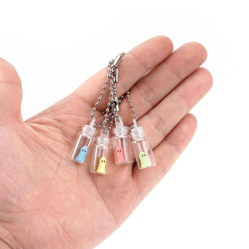 Glow Ghost Bottle Keychains (4 pcs)