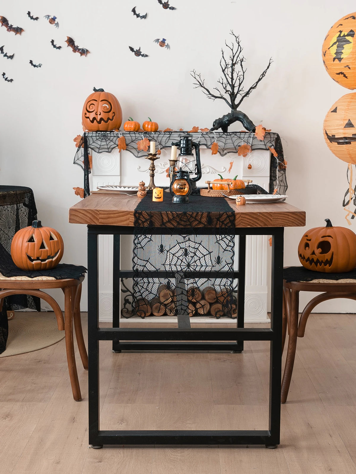Black Widow Lace Table Runner
