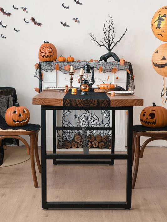 Black Widow Lace Table Runner