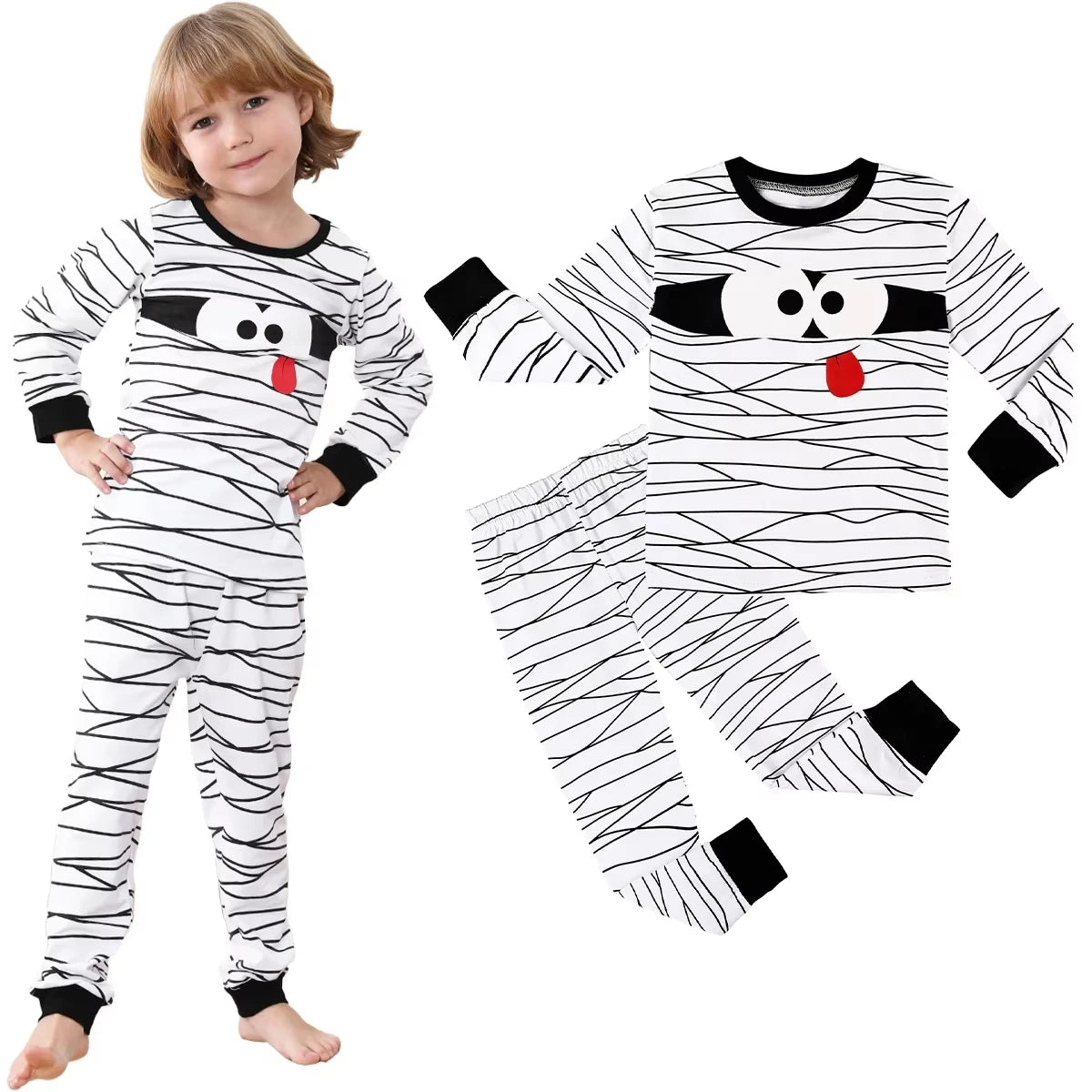 Glow Skeleton Kids Costume Pajamas