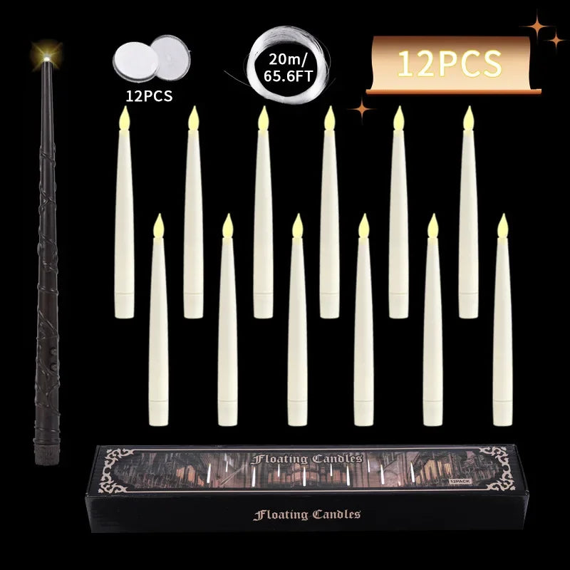 Enchanted Floating Candles (12 pcs + Wand)