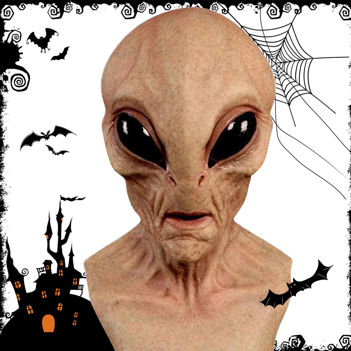 Grey Alien Latex Mask