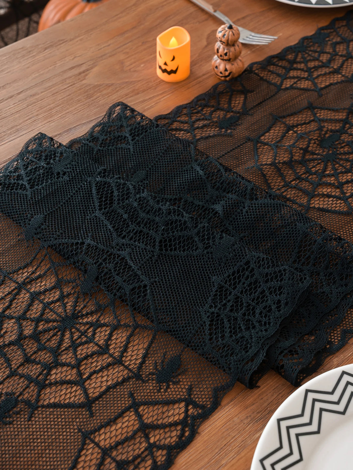 Black Widow Lace Table Runner