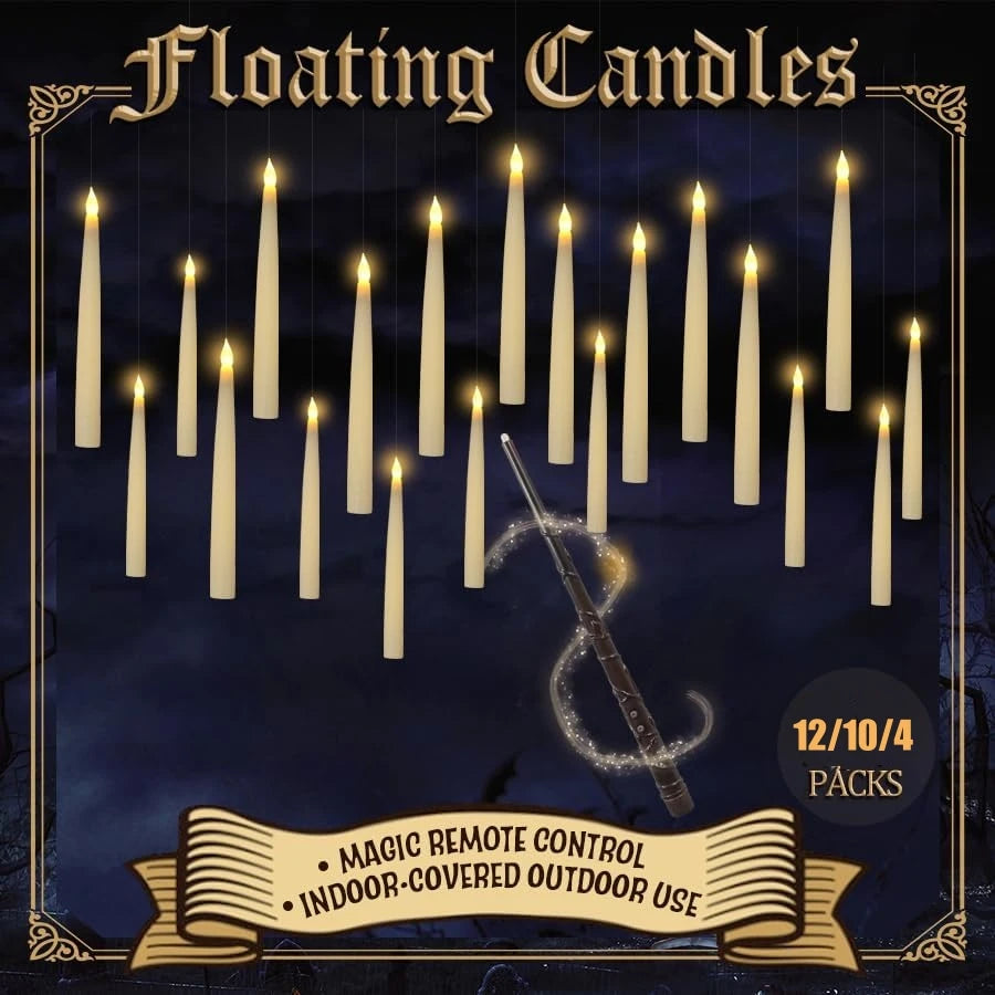 Enchanted Floating Candles (12 pcs + Wand)