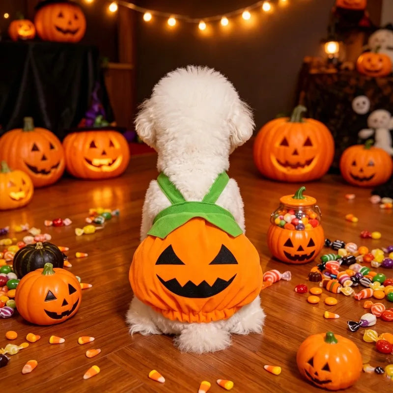 Pumpkin Overalls Pet Costume