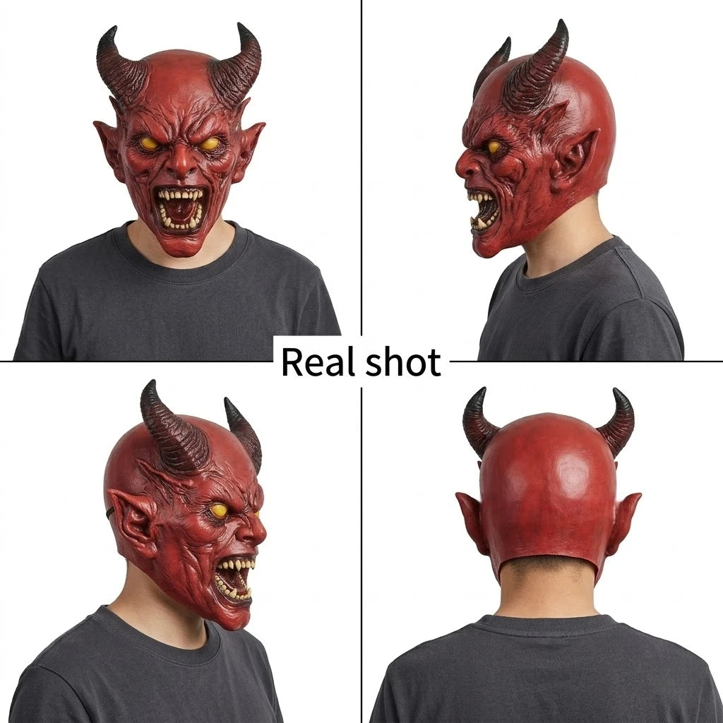 Horned Demon Latex Mask