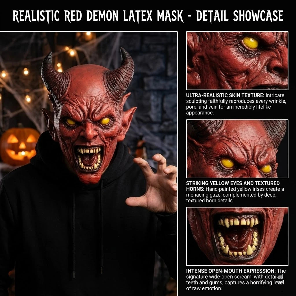 Horned Demon Latex Mask