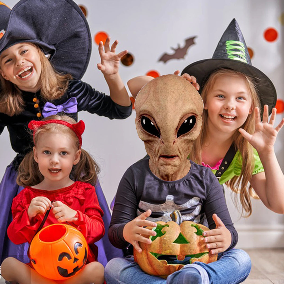 Grey Alien Latex Mask