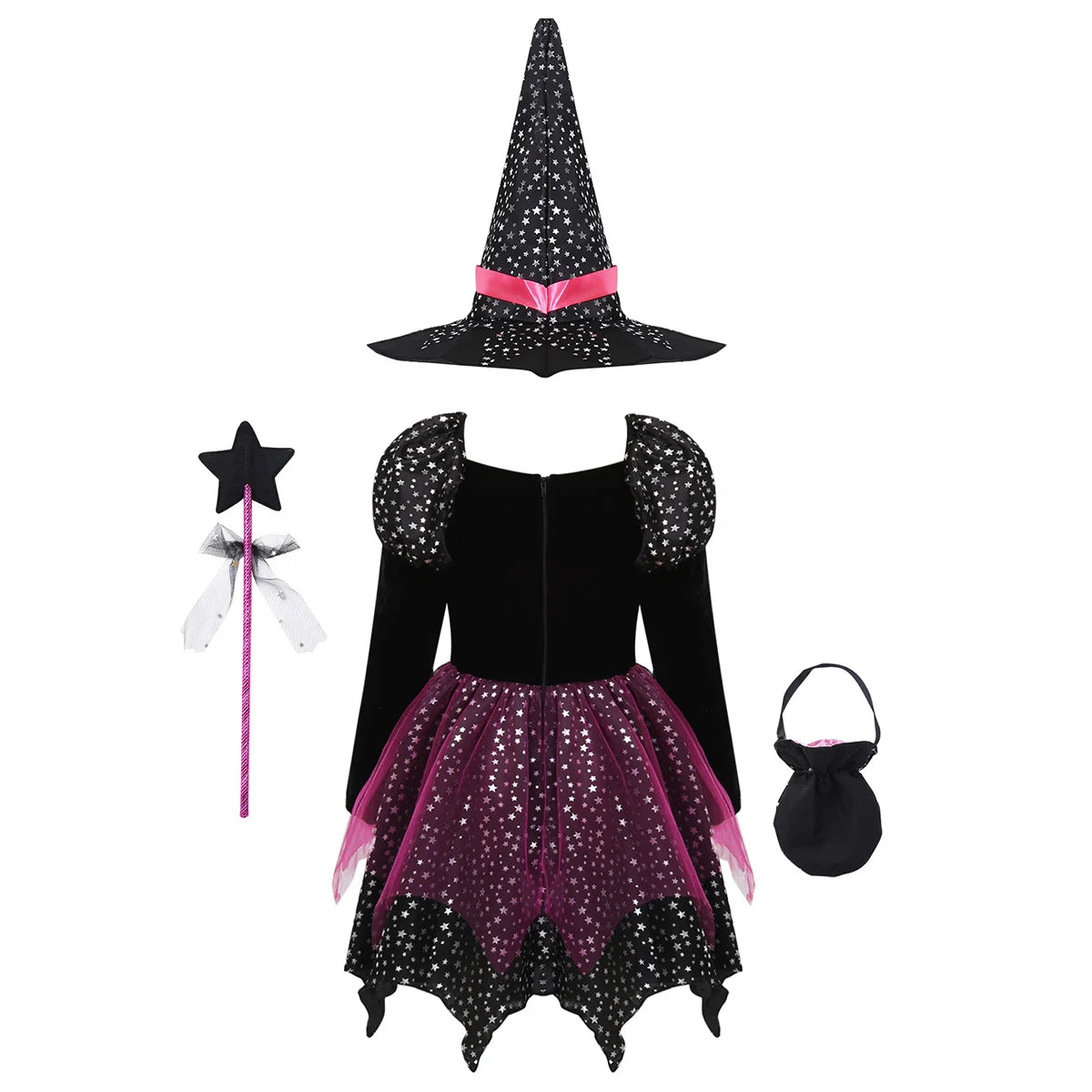 Little Witch & Bat Kids Costume Set